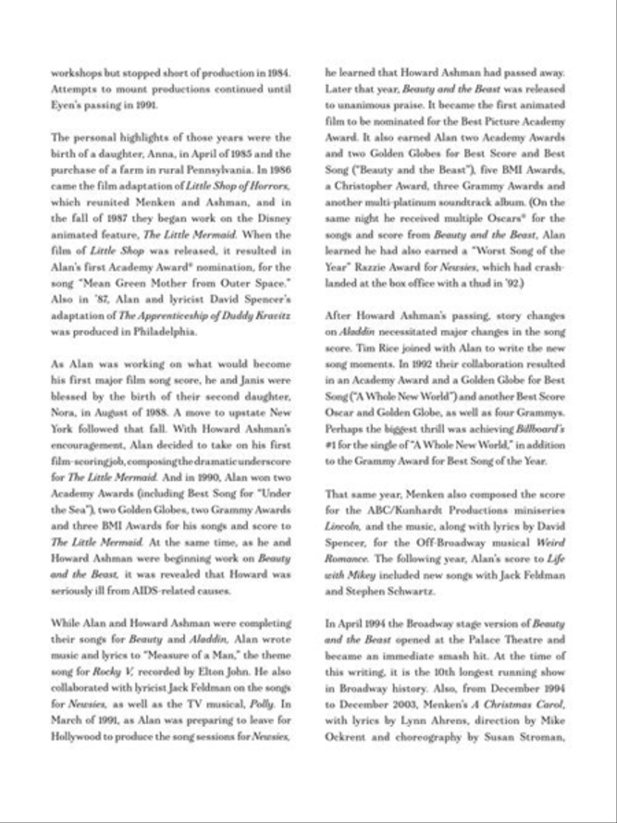 Alan Menken Songbook – 2nd Edition Piano, Vocal, Guitar scores gallery preview page 5