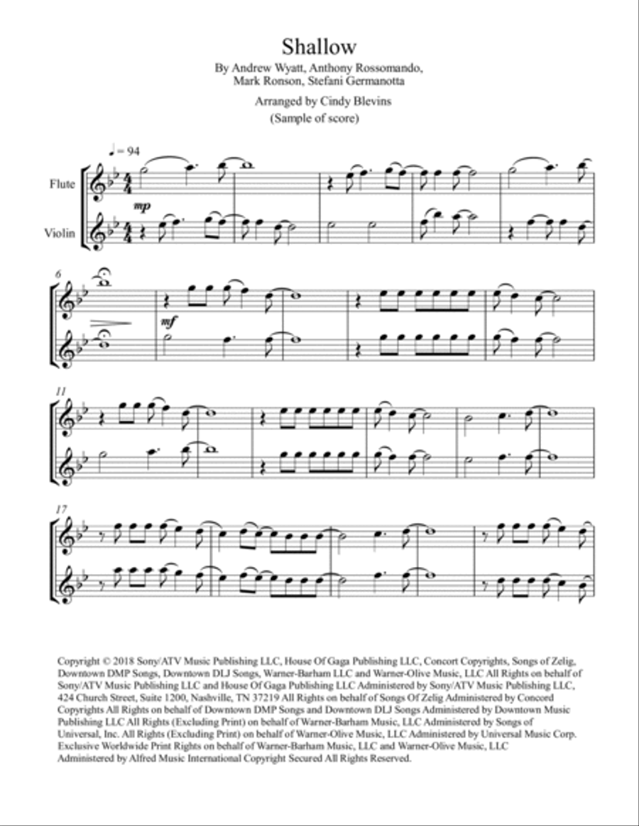 Shallow Shallow Flute scores gallery preview page 2