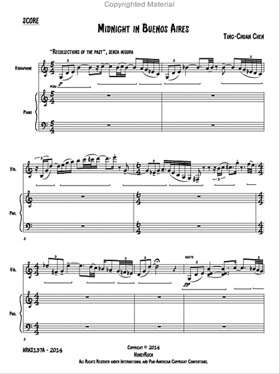 Two Images for Vibraphone and Piano Piano Accompaniment scores gallery preview page 4