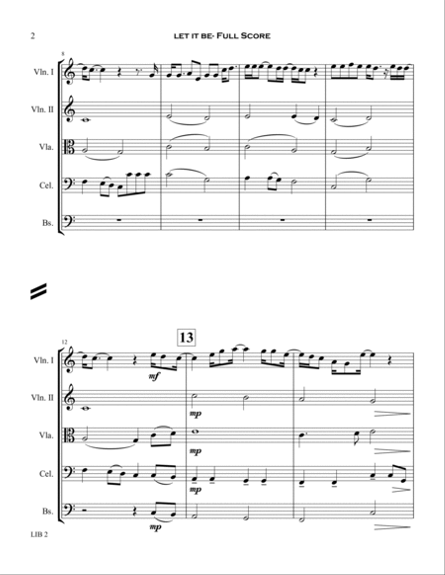 Let It Be Let It Be String Quartet scores gallery preview page 2
