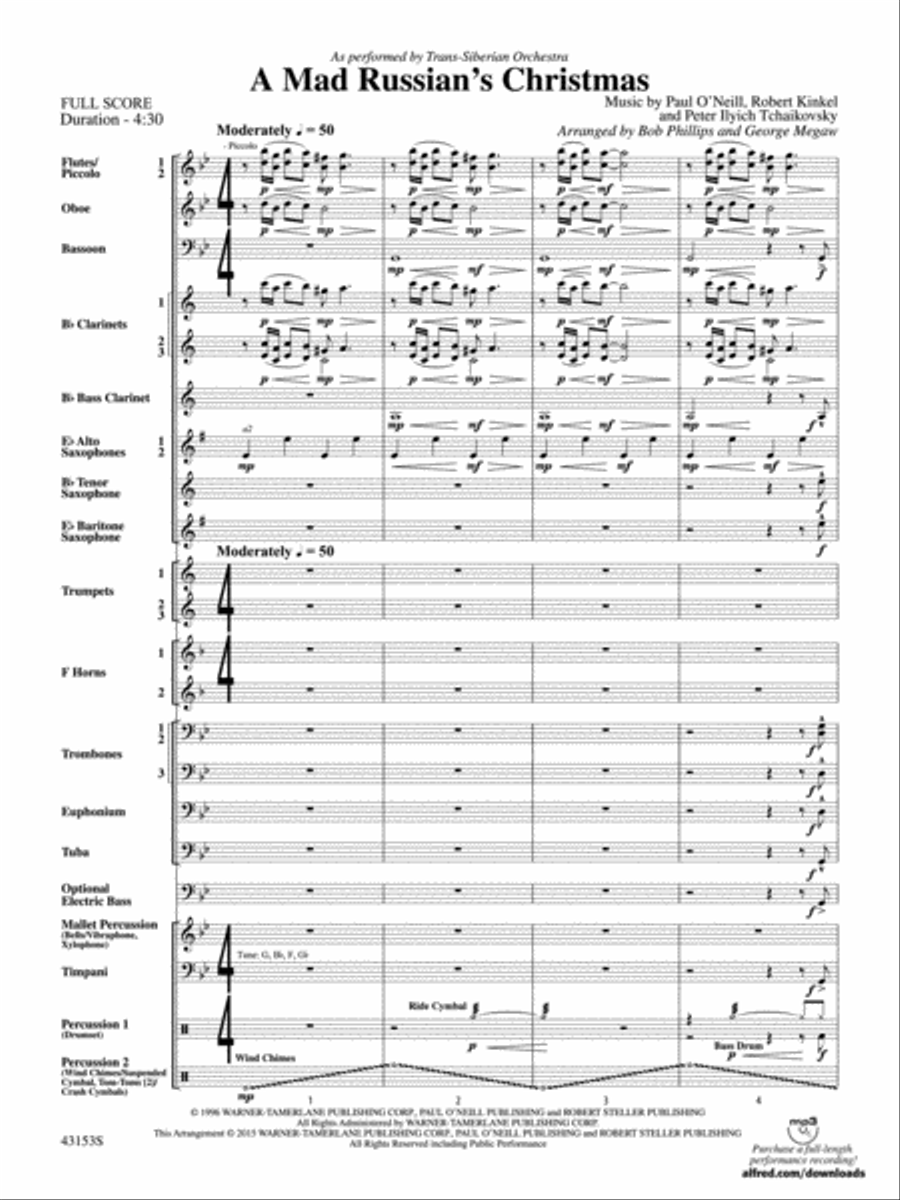 A Mad Russian's Christmas: Score Concert Band scores gallery preview page 3