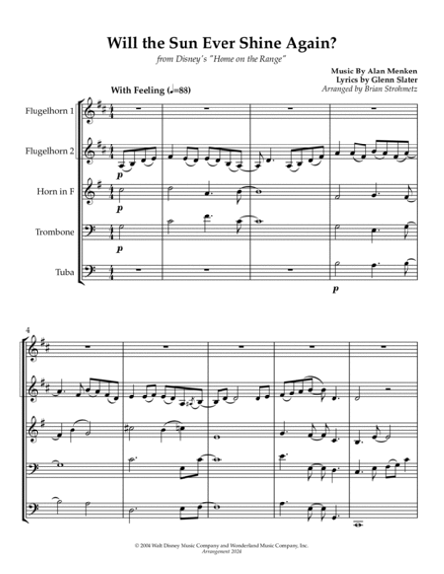 Will The Sun Ever Shine Again Brass Quintet scores gallery preview page 3