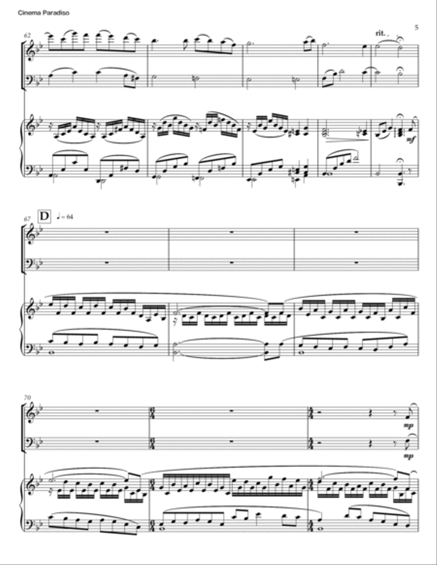 Cinema Paradiso Piano Trio scores gallery preview page 5