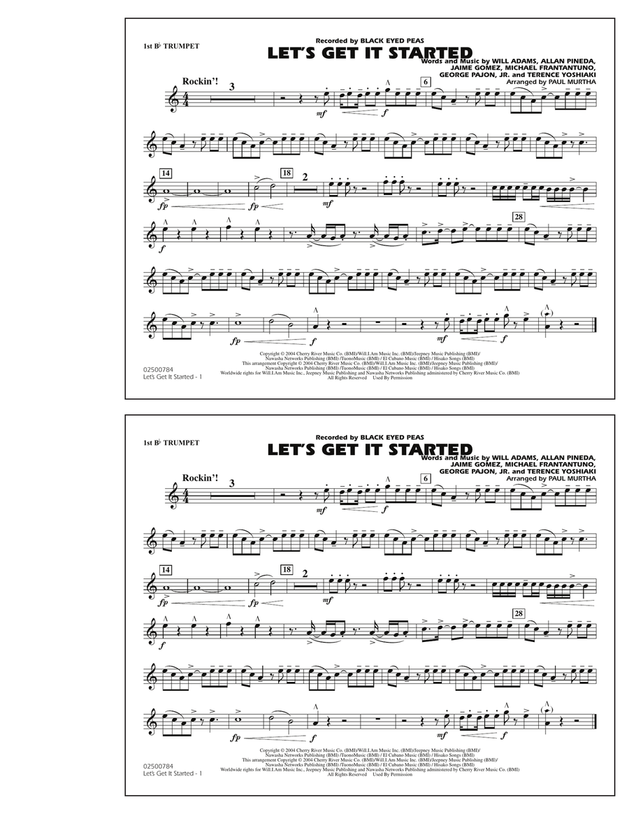 Let's Get It Started - 1st Bb Trumpet Marching Band scores gallery preview page 1