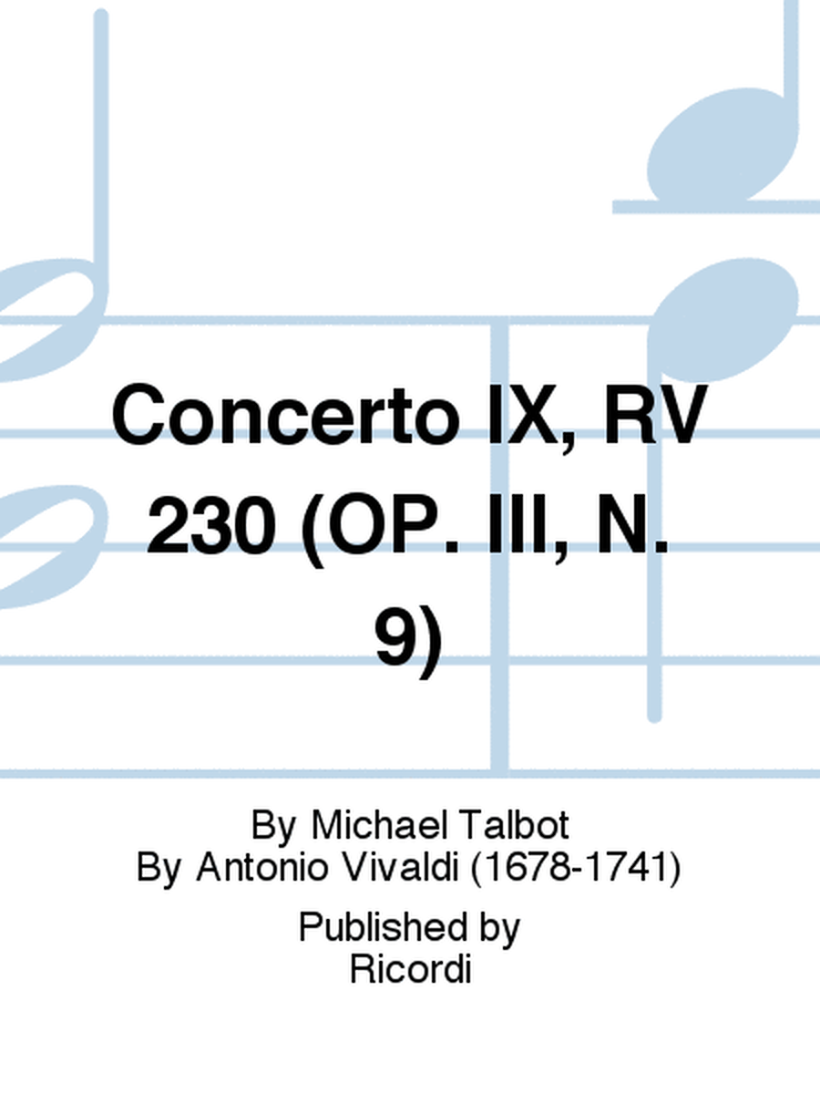 Concerto IX, RV 230 (OP. III, N. 9)
