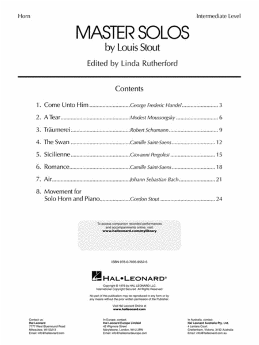 Master Solos Intermediate Level – French Horn Horn scores gallery preview page 3