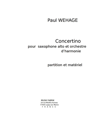 Concertino for alto saxophone and concert band