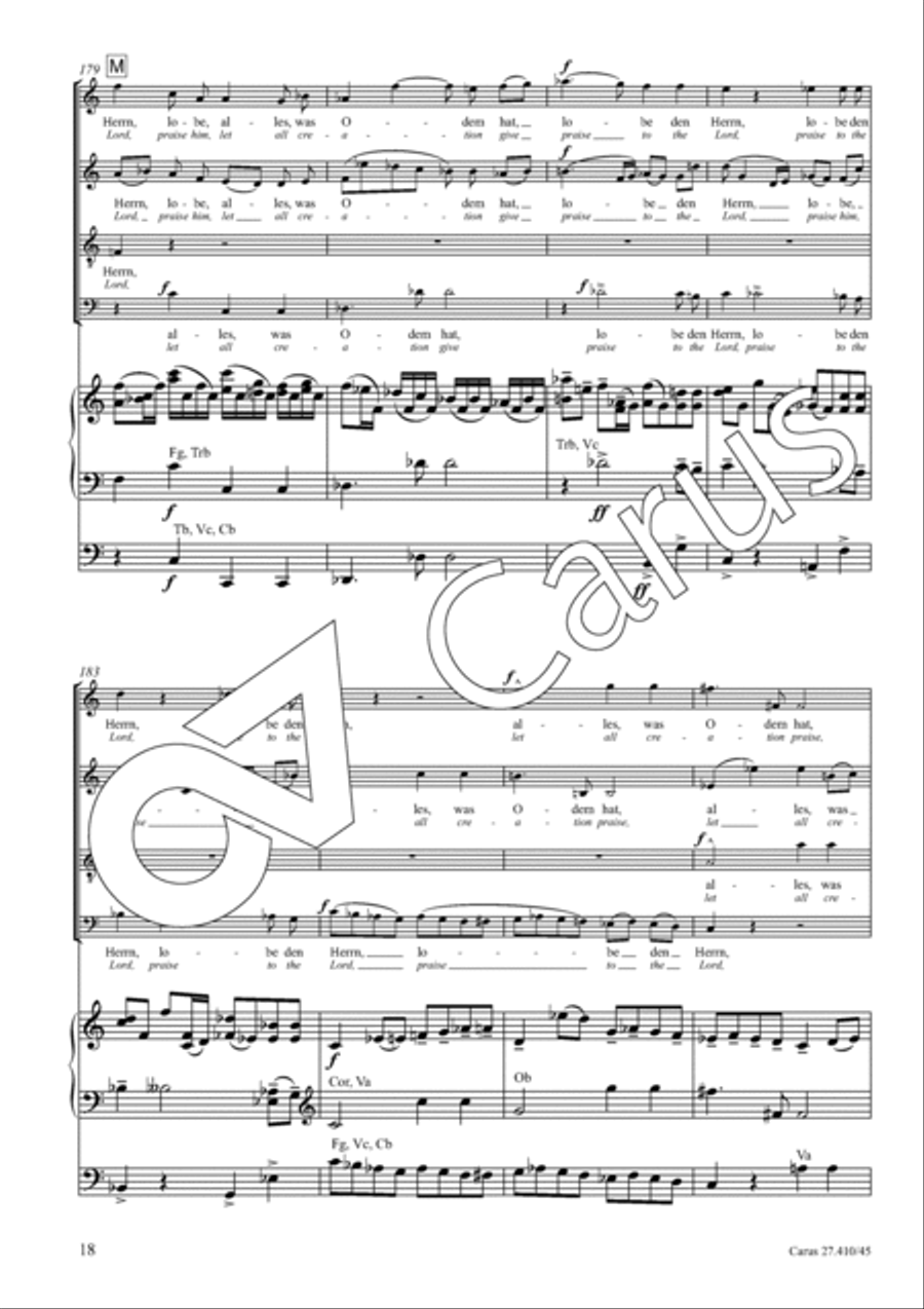 Halleluja! Praise ye the Lord in his sanctuary Divisi scores gallery preview page 21