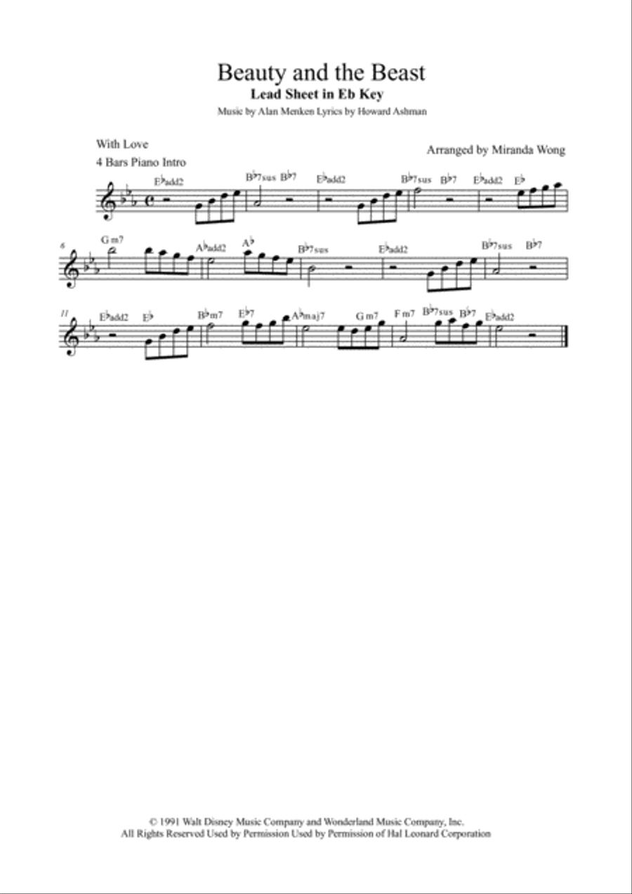 Beauty And The Beast Small Ensemble scores gallery preview page 1