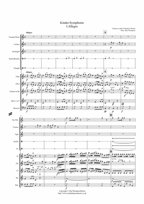 Kinder- Symphonie (Toy Symphony): attrib. J Haydn & L Mozart) - wind quintet and percussion