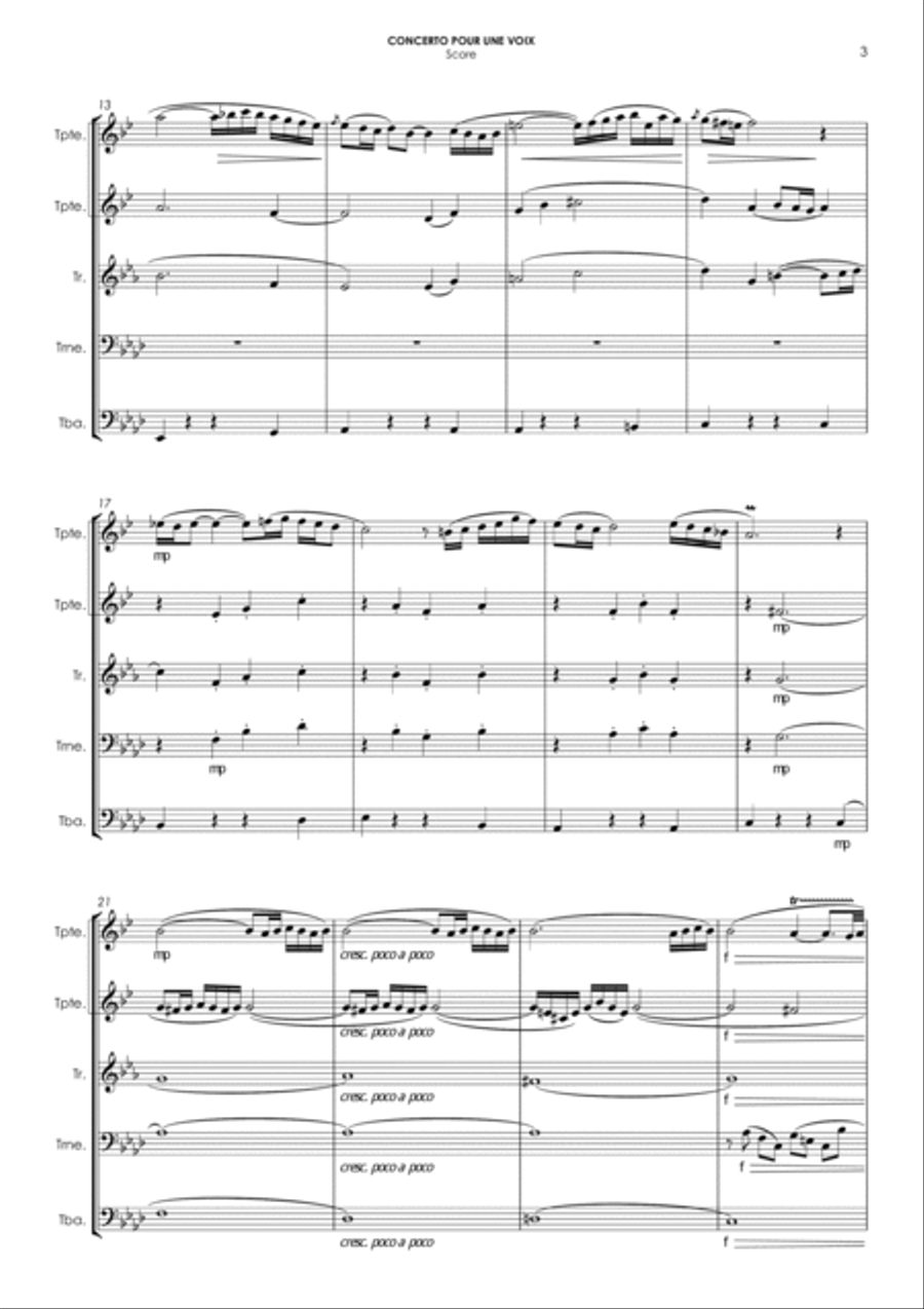Concerto Pour Une Voix Brass Ensemble scores gallery preview page 3