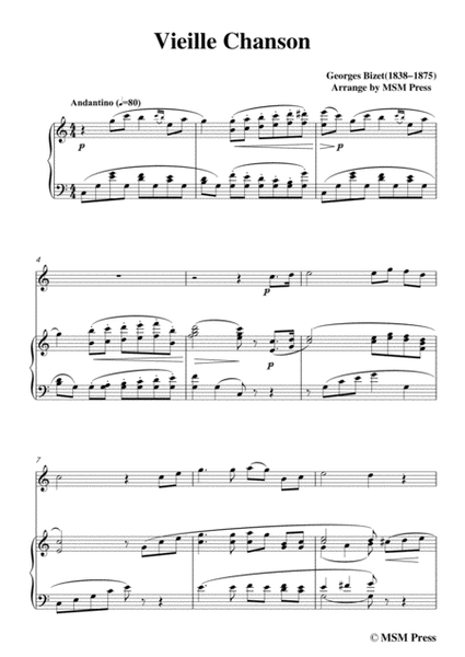 Bizet-Vieille Chanson,for Flute and Piano image number null