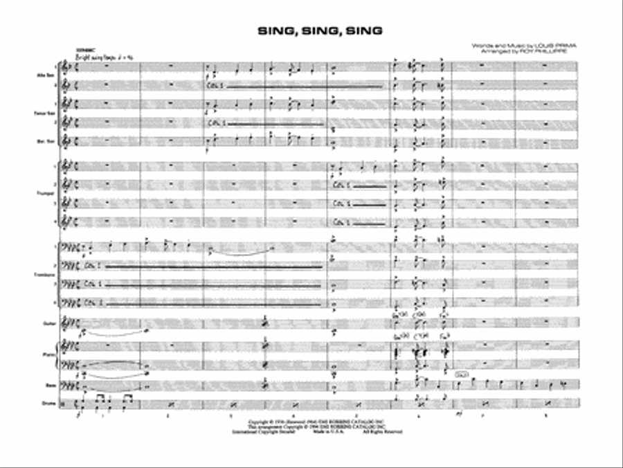 Sing, Sing, Sing Sing, Sing, Sing Jazz Ensemble scores gallery preview page 3