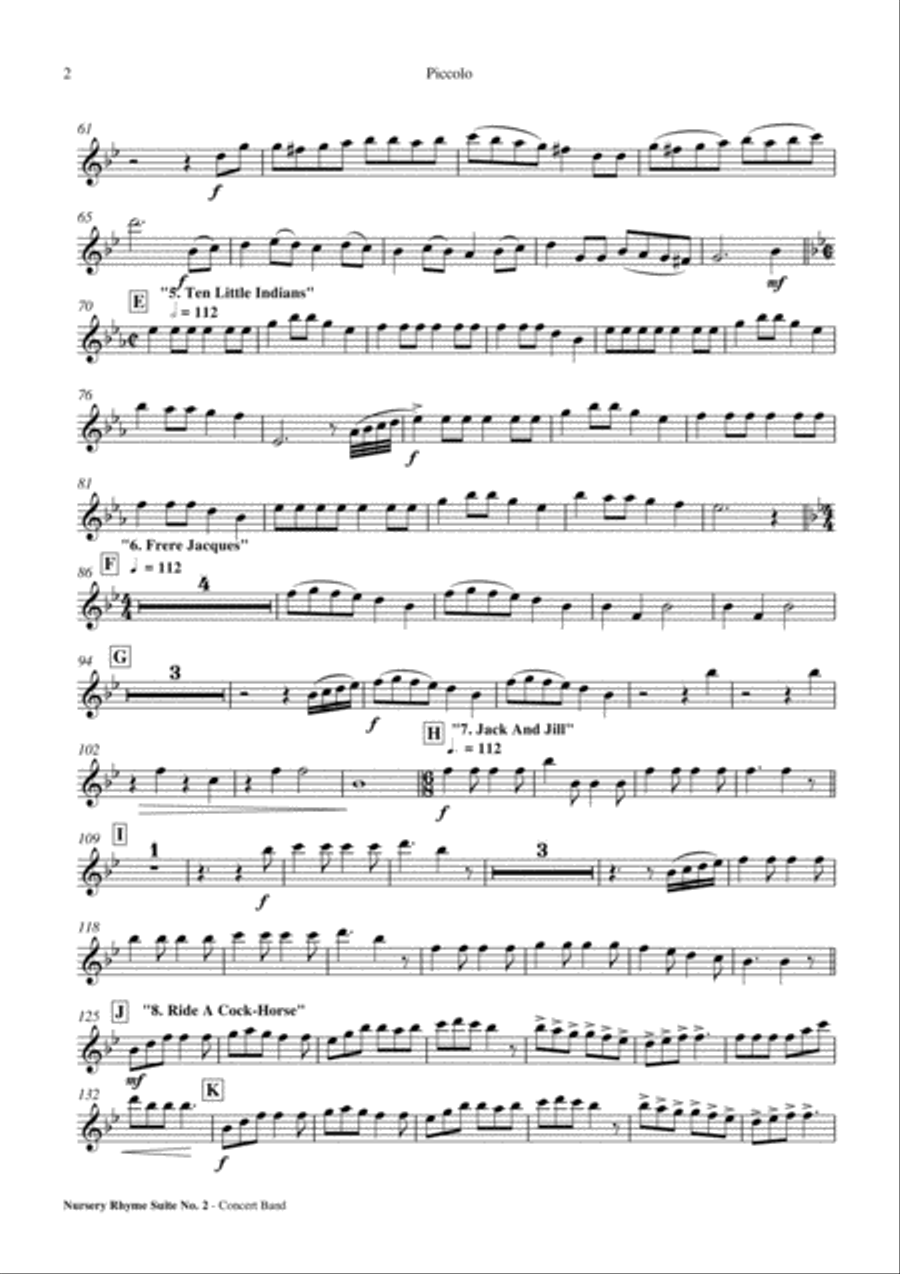 Nursery Rhyme Suite No. 2 - Concert Band Score and parts image number null