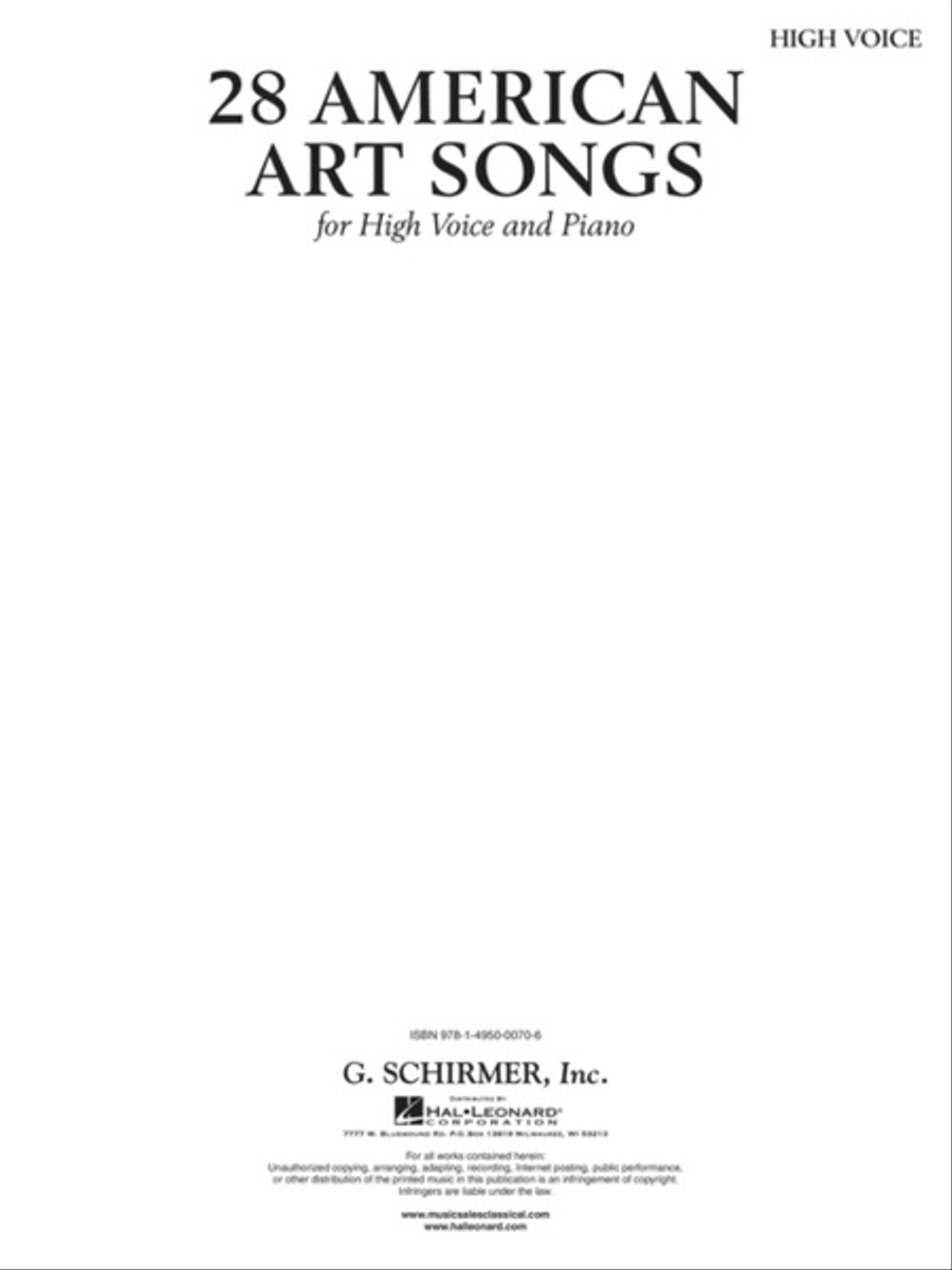 28 American Art Songs High Voice scores gallery preview page 2