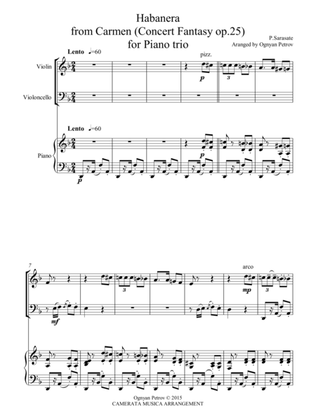 Habanera from Carmen Concert Fantasy op.25 Arranged for Piano trio