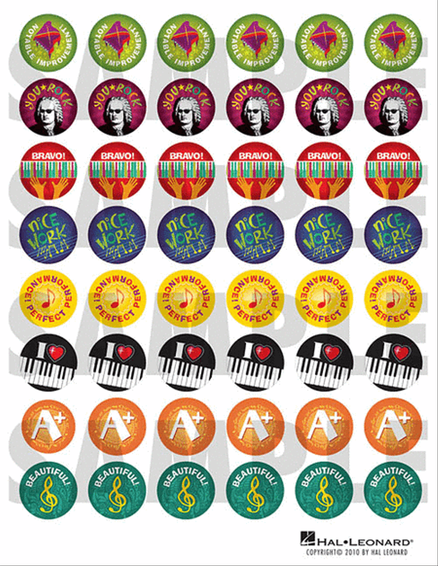 Music Award Stickers Piano Method scores gallery preview page 2