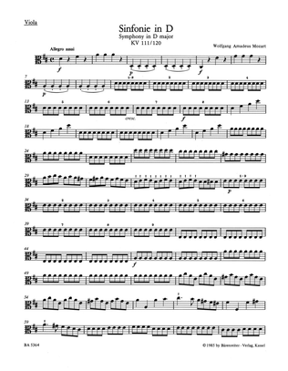 Symphony D major, KV 111/120(111a)