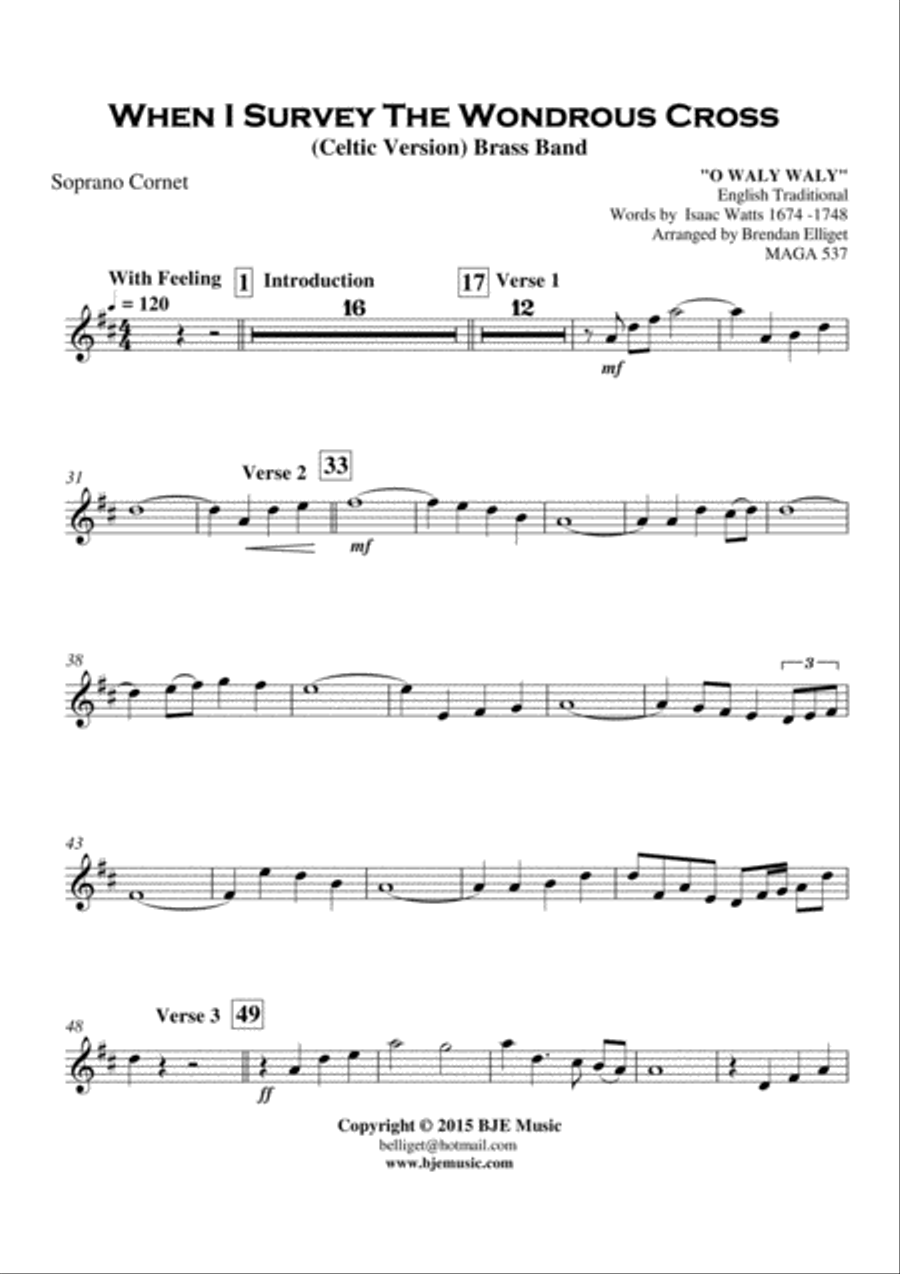 When I Survey The Wondrous Cross (Celtic Version) Brass Band Brass Band scores gallery preview page 2
