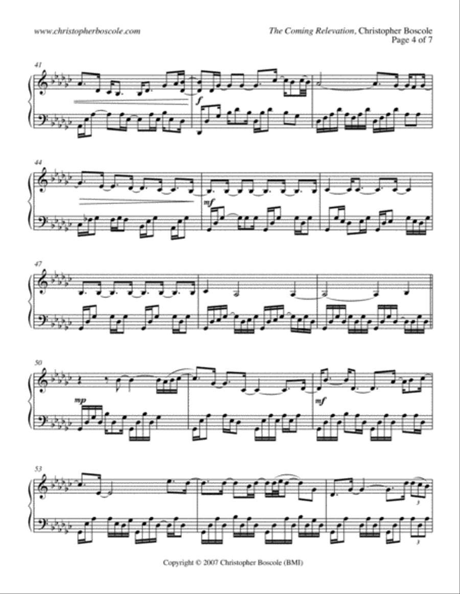 The Coming Relevation Piano Solo by Christopher Boscole Piano Solo scores gallery preview page 4