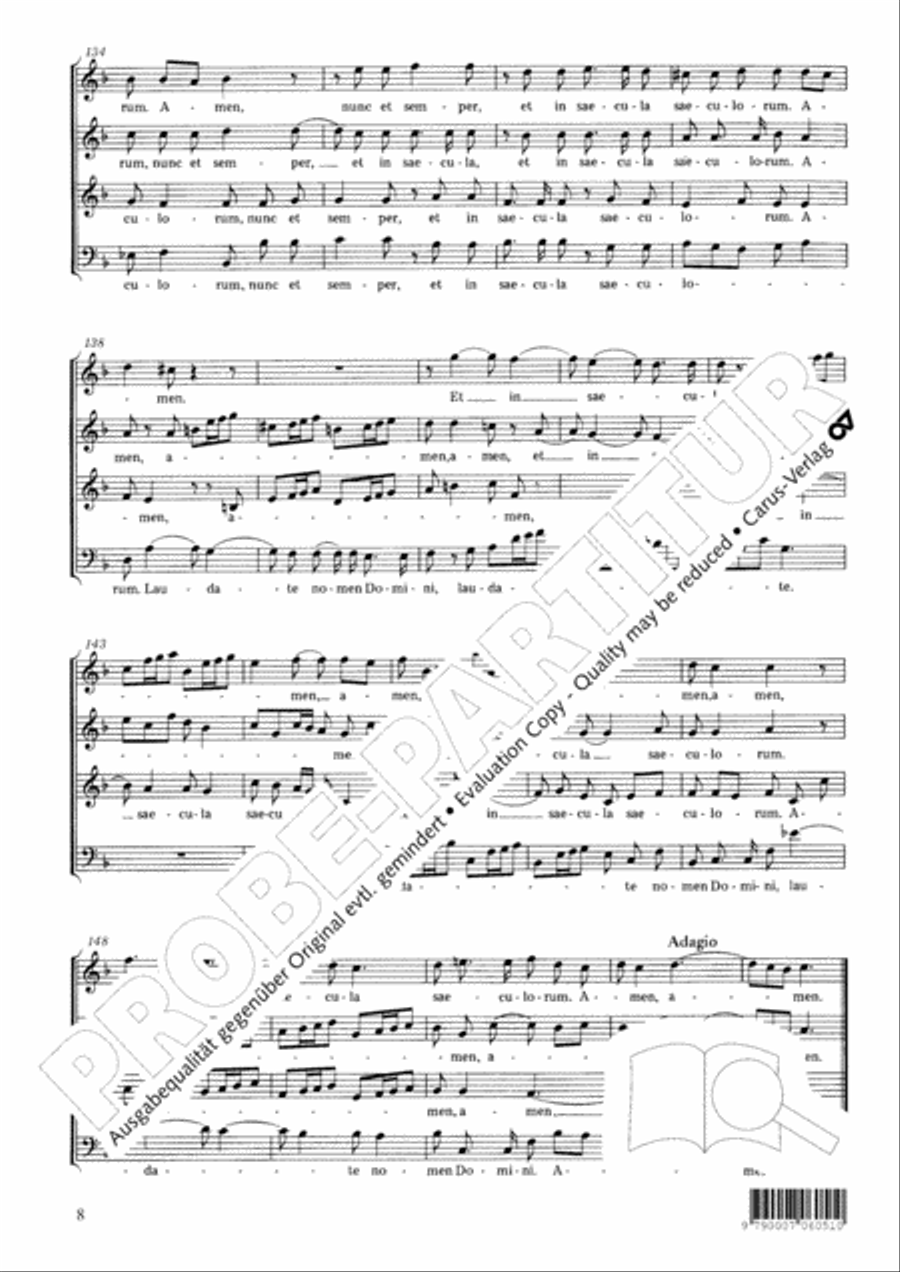Laudate pueri Dominum in F Choir scores gallery preview page 9