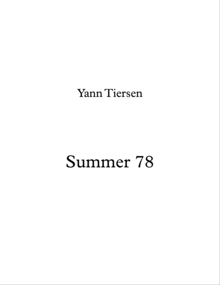 Summer 78 Summer 78 String Quartet scores gallery preview page 1