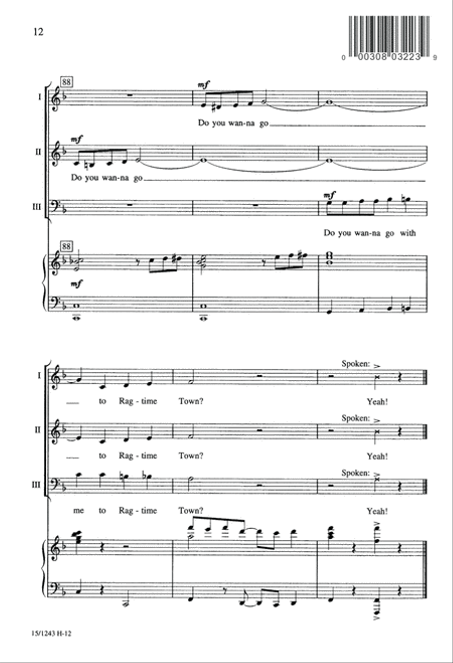 Ragtime Town Unison Choir scores gallery preview page 12