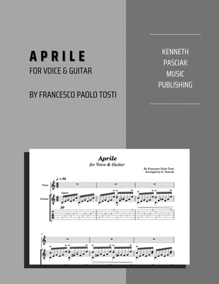 Book cover for Aprile (for Voice & Guitar)