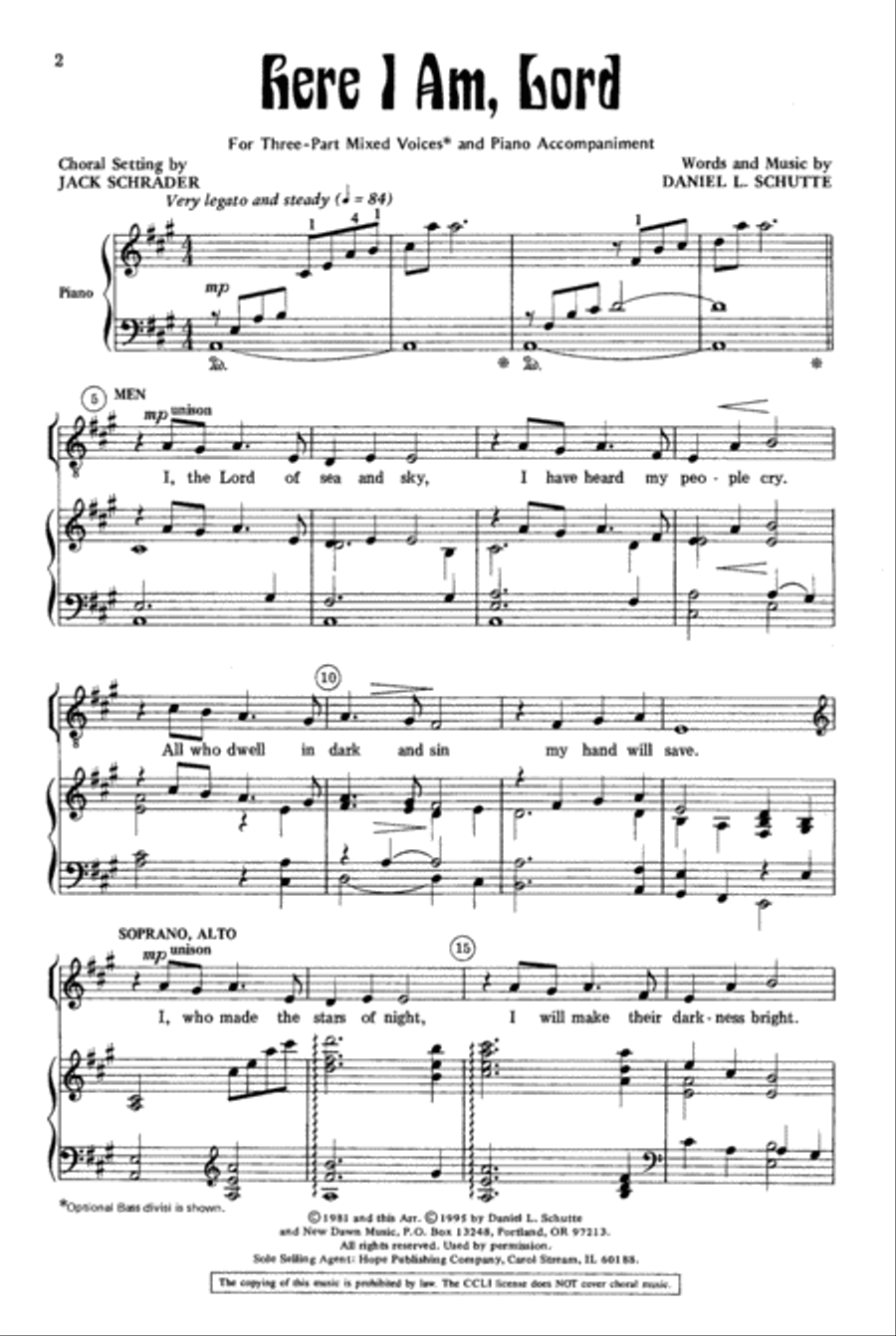 Here I Am, Lord 3-Part scores gallery preview page 3