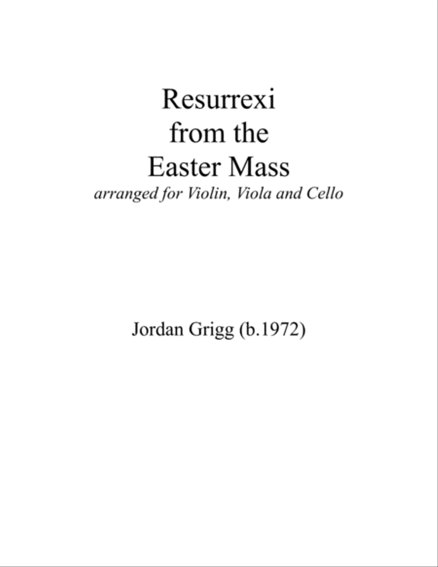 Resurrexi from Easter Mass String Trio scores gallery preview page 1