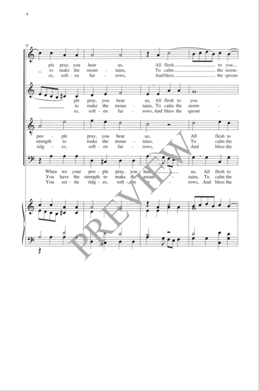 Praise Is Your Right, O God, in Zion 4-Part scores gallery preview page 5