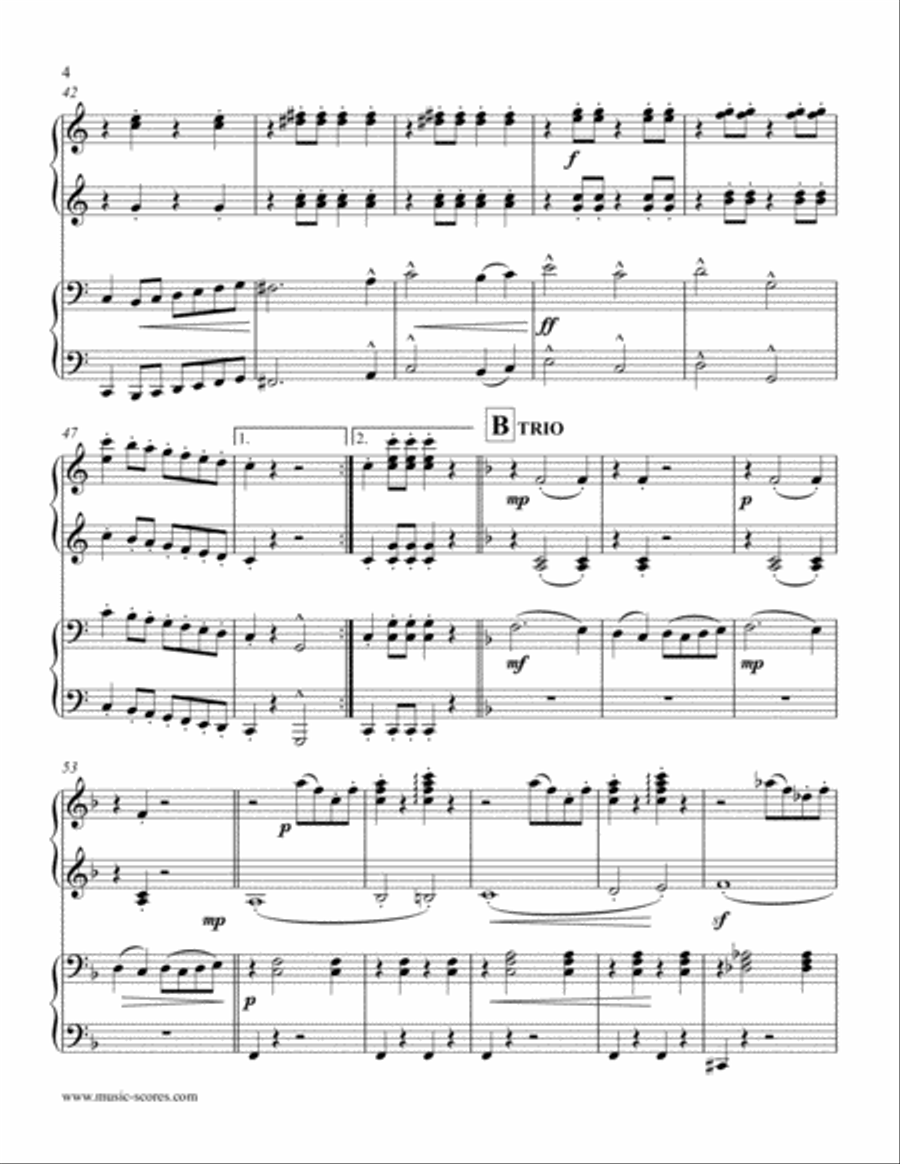 Entry of the Gladiators - Piano Duet Piano Duet scores gallery preview page 4