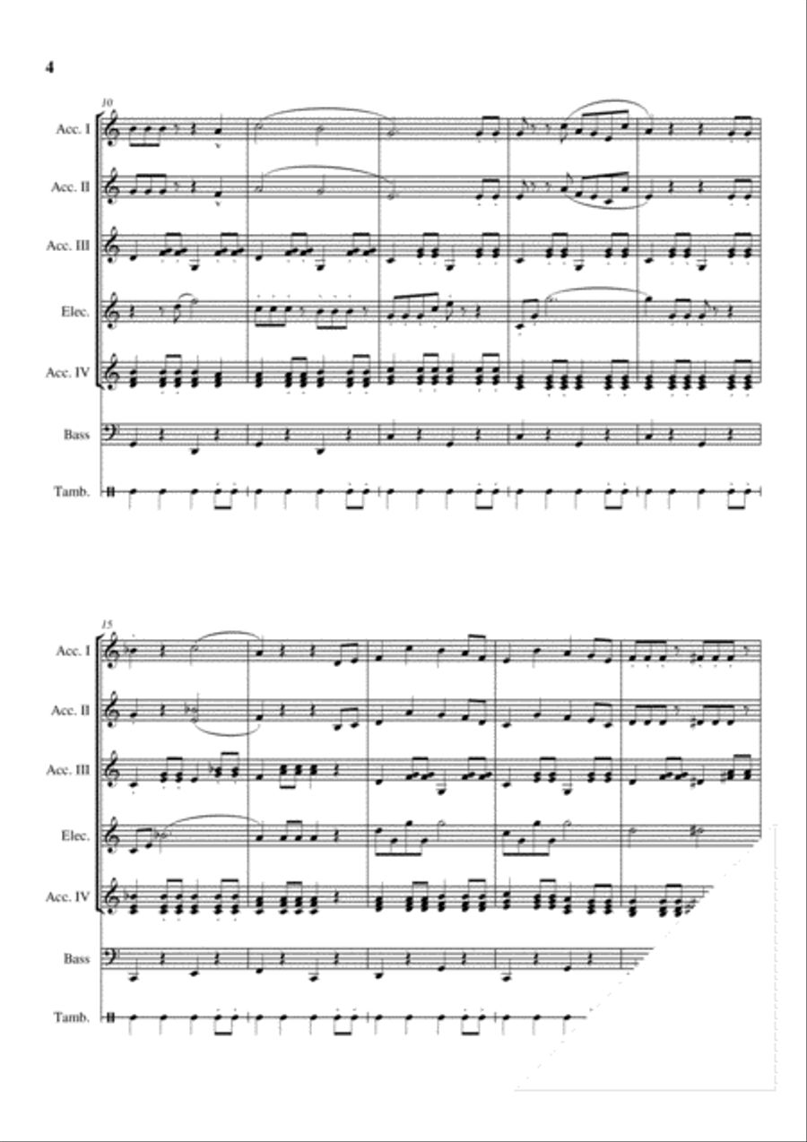 Tambourin Cha-Cha Accordion scores gallery preview page 4