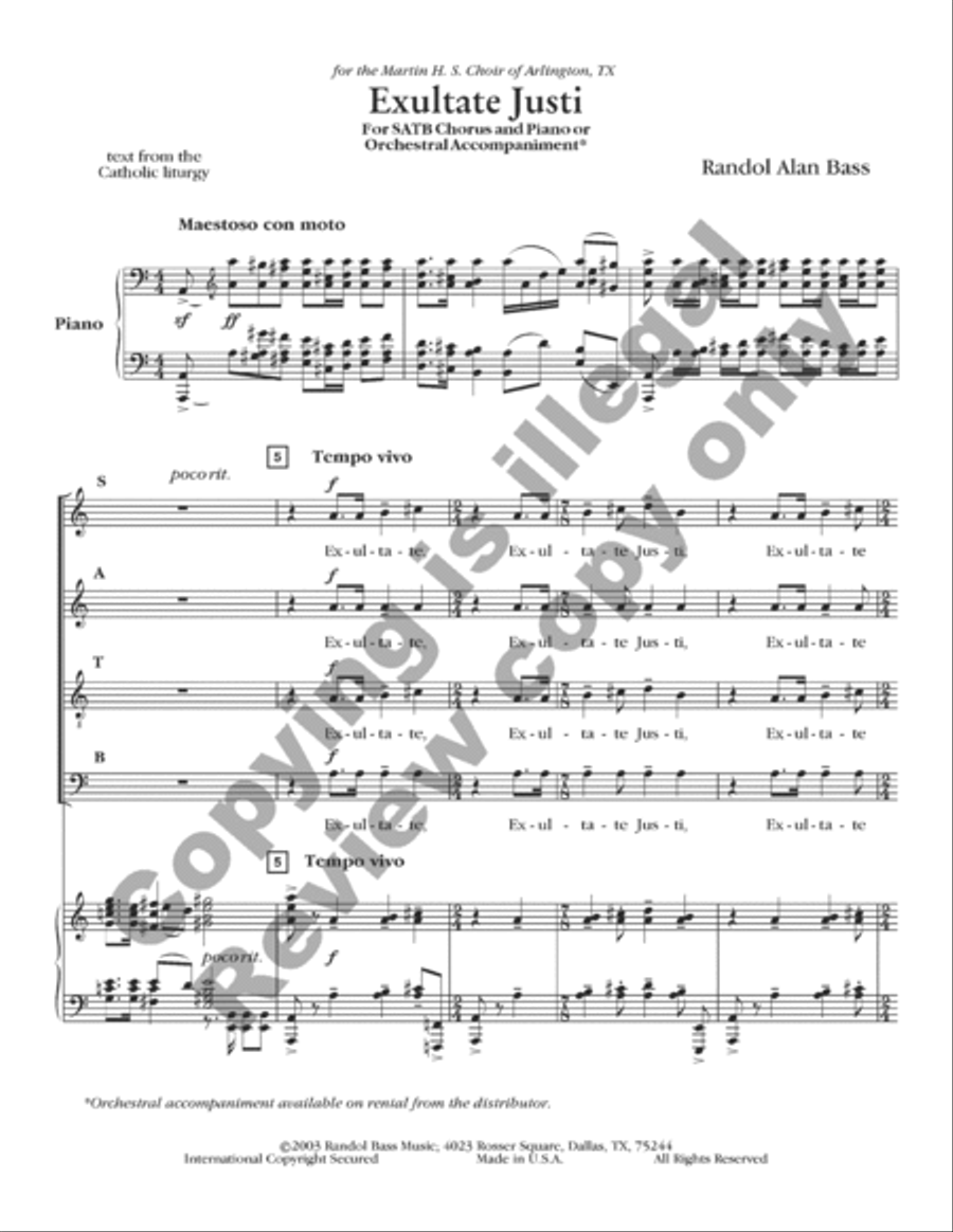 Exultate Justi 4-Part scores gallery preview page 2