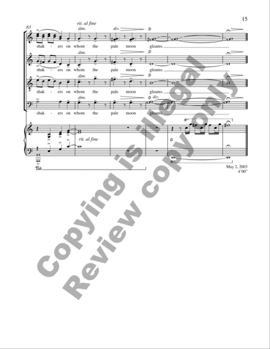 The Dreamers of Dreams 4-Part scores gallery preview page 31