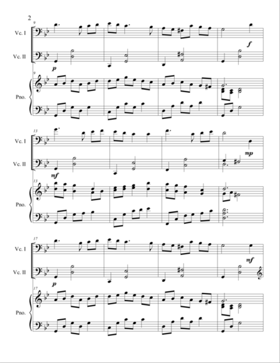 My Love Is Like a Red, Red Rose for Cello Duet String Duet scores gallery preview page 2