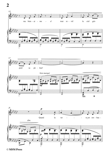 Bizet-Apres I'Hiver in G flat Major,for voice and piano image number null