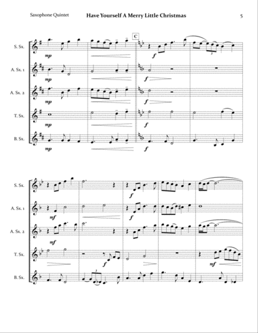 Have Yourself A Merry Little Christmas from MEET ME IN ST. LOUIS Woodwind Quintet scores gallery preview page 6