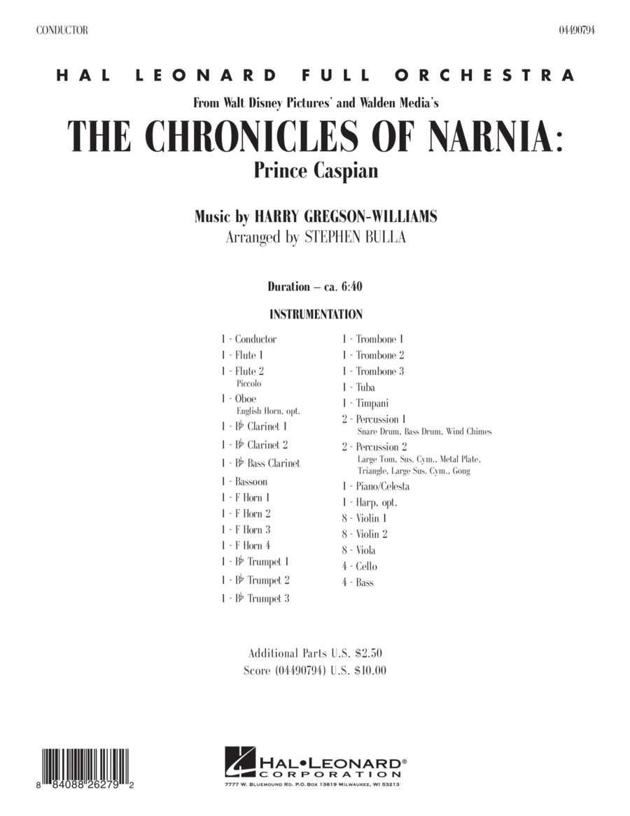 The Chronicles of Narnia: Prince Caspian - Full Score Score scores gallery preview page 1