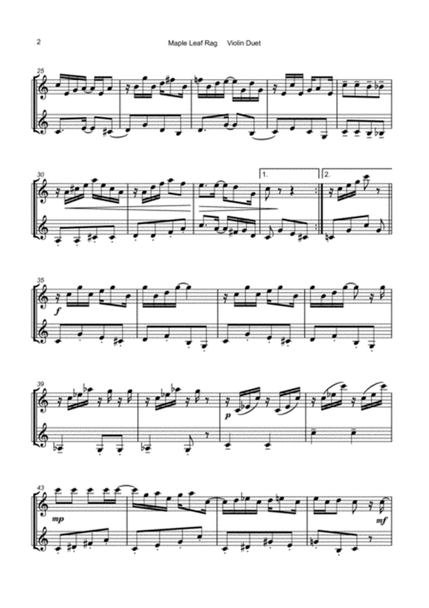 Maple Leaf Rag, by Scott Joplin, Violin Duet