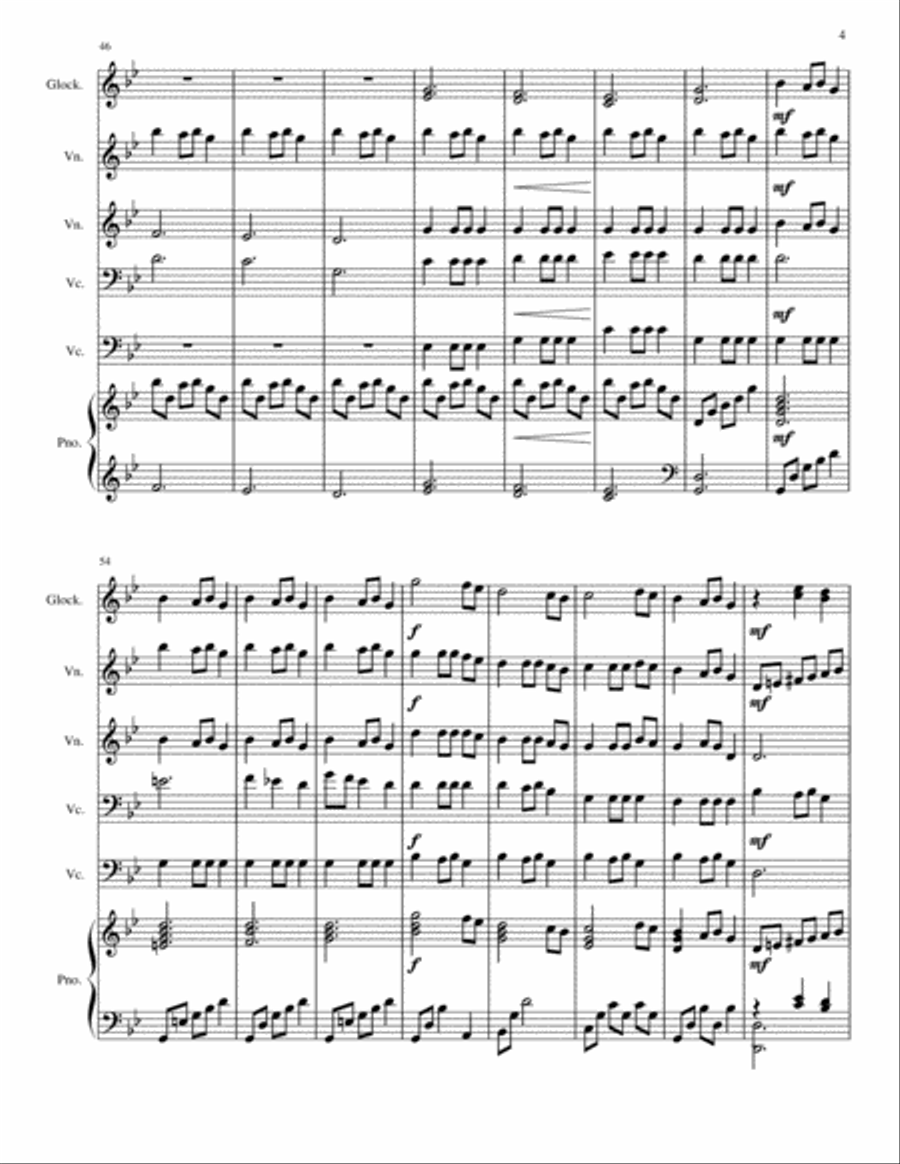 Carol of the Bells Piano Trio scores gallery preview page 4