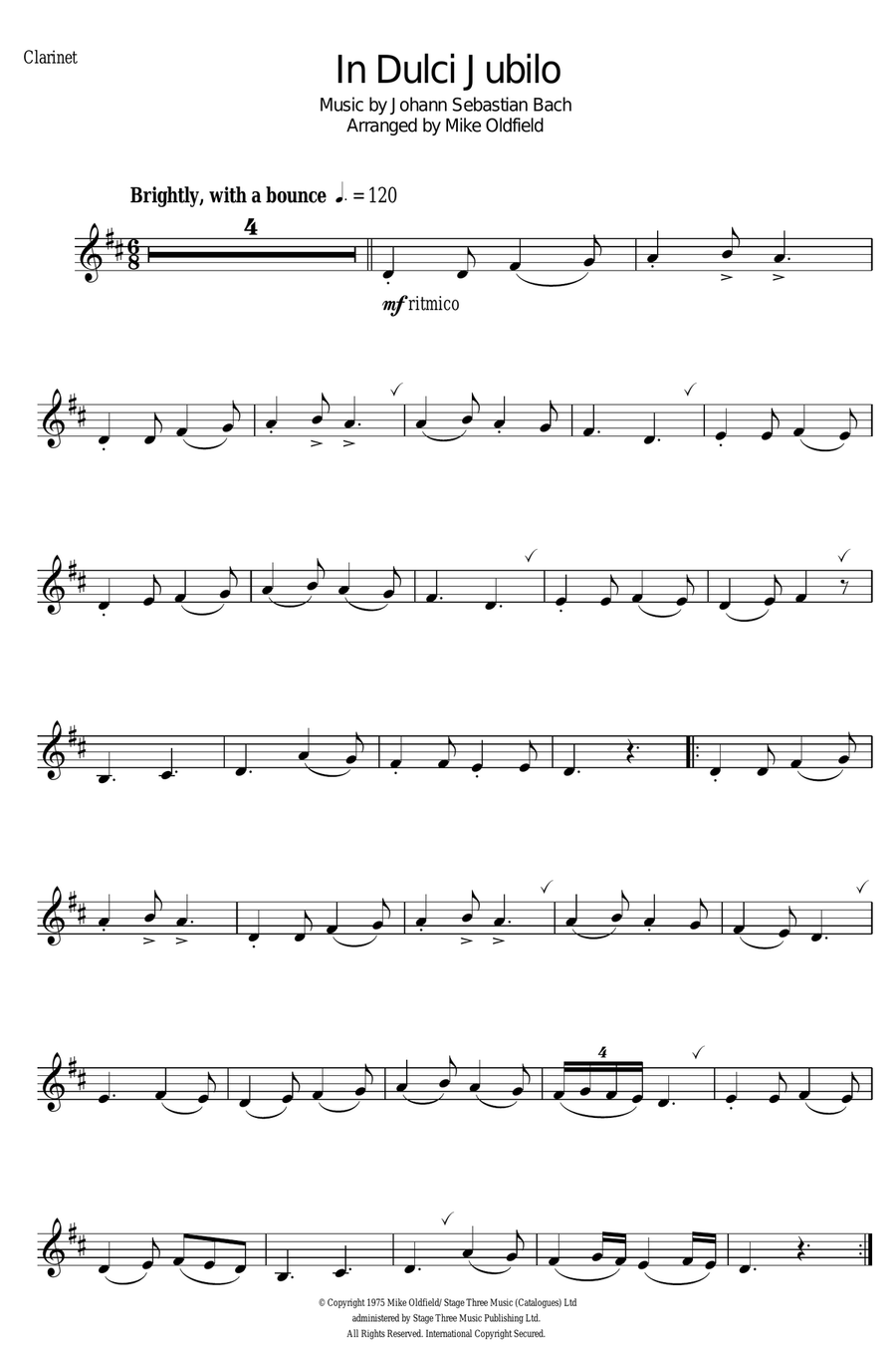 In Dulci Jubilo In Dulci Jubilo Clarinet Solo scores gallery preview page 1