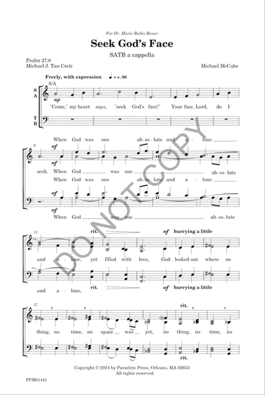 Seek God's Face 4-Part scores gallery preview page 3