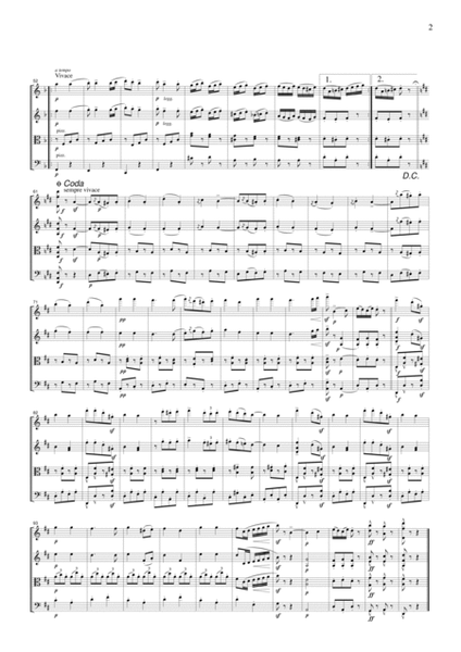 Brahms Hungarian Dance No.6, for string quartet, CB304