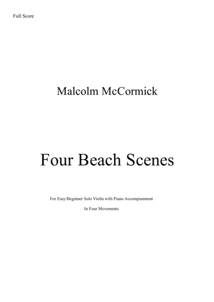 Four Beach Scenes for Beginner/Easy Violin with Piano accompaniment image number null