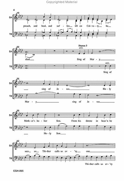 Sing of Mary, Pure and Lowly - Choral Score image number null