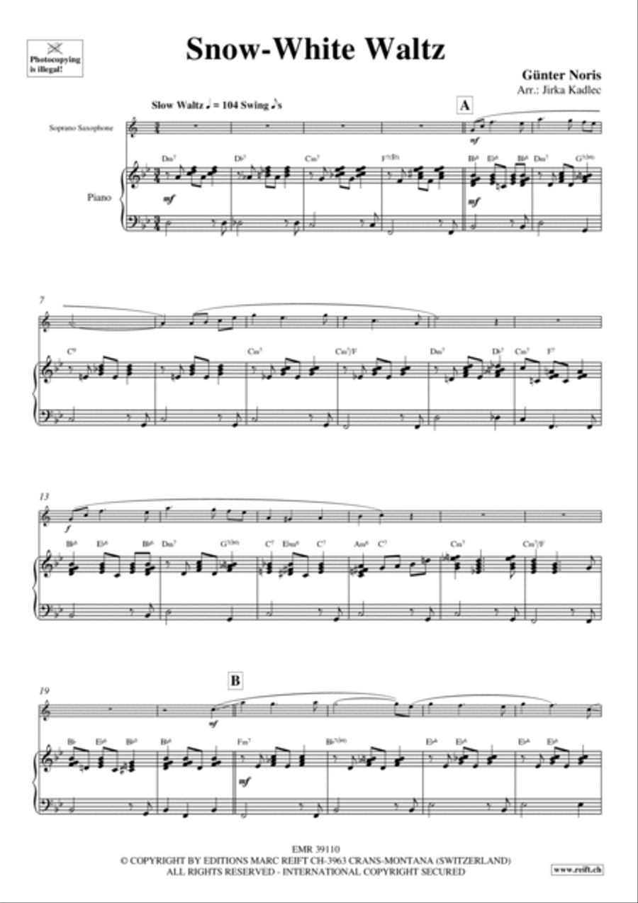 Snow-White Waltz Soprano Saxophone scores gallery preview page 3