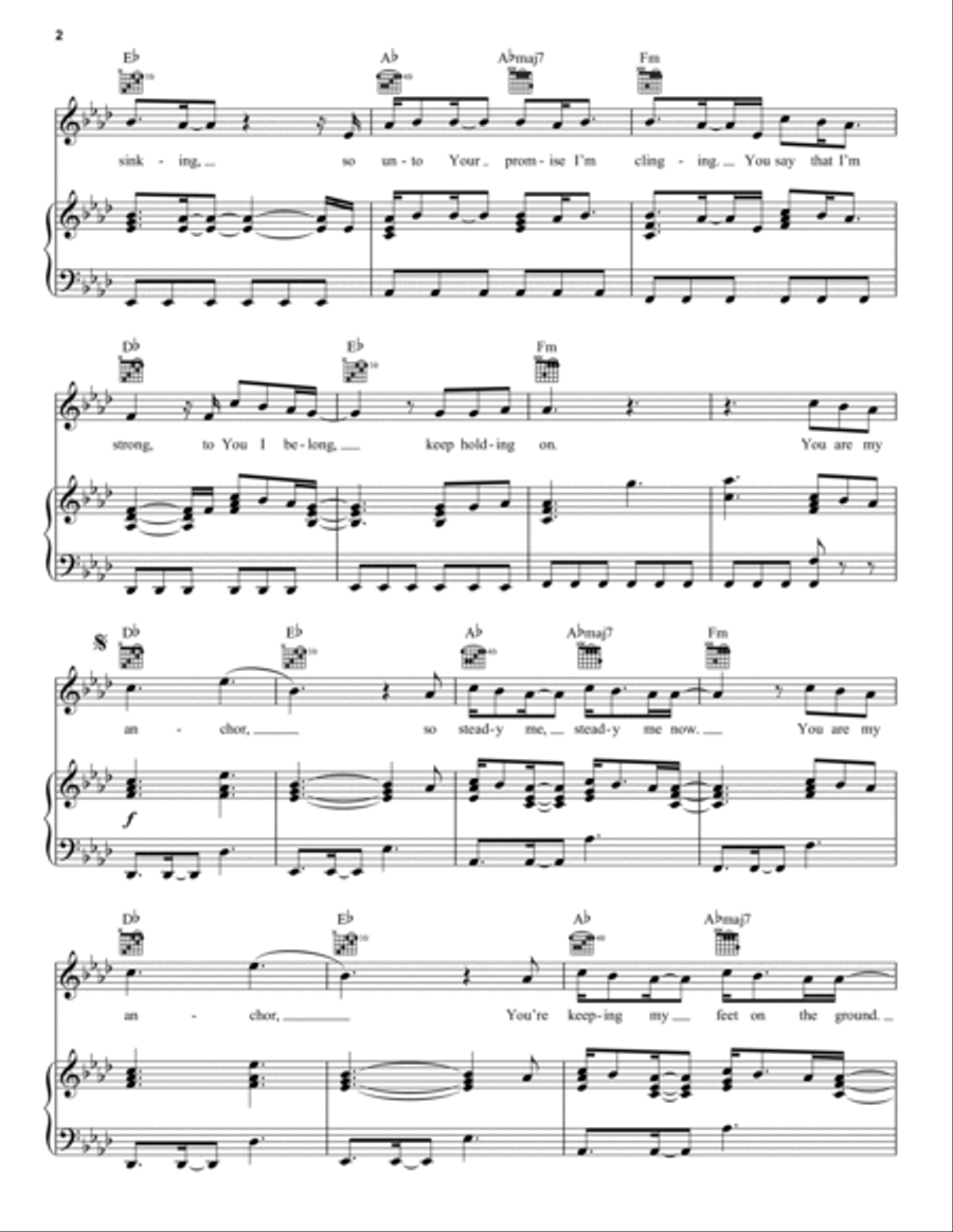 Anchor Piano, Vocal, Guitar scores gallery preview page 2