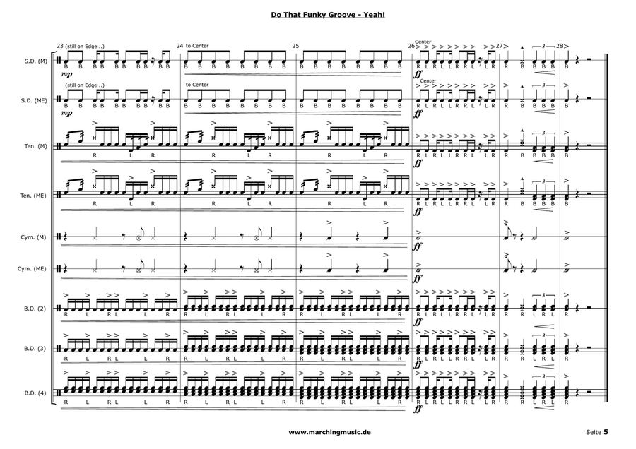DO THAT FUNKY GROOVE (Street Cadence) Marching Band scores gallery preview page 6