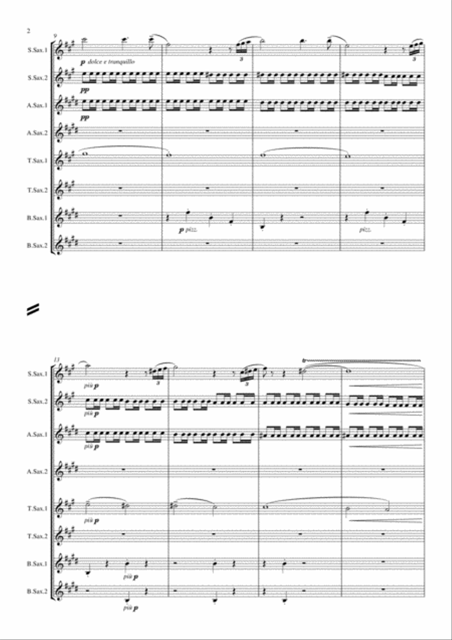 Holberg Suite arranged for Saxophone Ensemble (Octet) Score and Parts Woodwind Ensemble scores gallery preview page 3